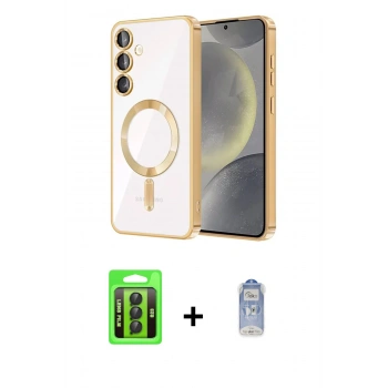 MARSİLYAN™- Galaxy S23 Kılıf Nova Işık Özel Seri - Siyah Joko Magic 5D Cam + Raze Metal Kamera Lens - SH