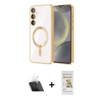 MARSİLYAN™- Galaxy S23 Kılıf Nova Işık Özel Seri - Siyah Mat Seramik Nano Ekran Koruyucu + Kamera Lens Koruma Cam - SF