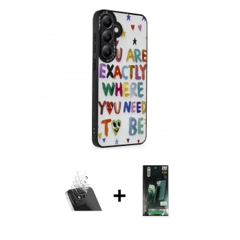 MARSİLYAN™- Galaxy S23 Kılıf Odak Klasik Serisi - Siyah 360 Mat Full Body Arka Koruyucu + Kamera Lens Koruma Cam - SF