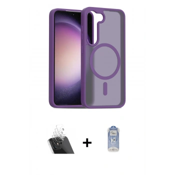 MARSİLYAN™- Galaxy S23 Kılıf Siluet Minimal Prime - Siyah Joko Magic 5D Cam + Kamera Lens Koruma Cam - SF