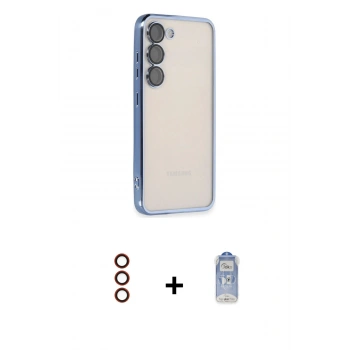 MARSİLYAN™- Galaxy S23 Kılıf Vadi Minimal - Siyah Joko Magic 5D Cam + Metal Kamera Lens - KI