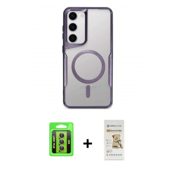 MARSİLYAN™- Galaxy S23 Kılıf Yadigar Klasik Özel Seri - Siyah Mat Seramik Nano Ekran Koruyucu + Raze Metal Kamera Lens - SI