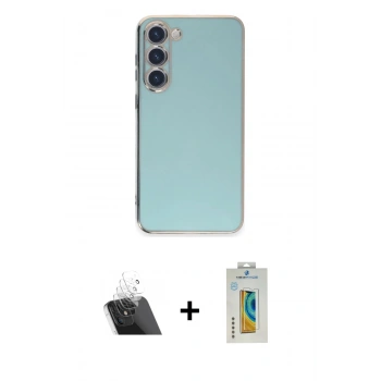 MARSİLYAN™- Galaxy S23 Kılıf Yankı Serisi - Şeffaf Polymer Nano Ekran Koruyucu + Kamera Lens Koruma Cam - SF