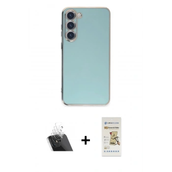 MARSİLYAN™- Galaxy S23 Kılıf Yankı Serisi - Siyah Mat Seramik Nano Ekran Koruyucu + Kamera Lens Koruma Cam - SF