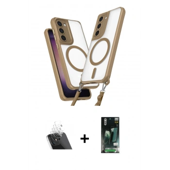 MARSİLYAN™- Galaxy S23 Plus Kılıf Atlas Doku Koleksiyonu - Siyah 360 Mat Full Body Arka Koruyucu + Kamera Lens Koruma Cam - SF