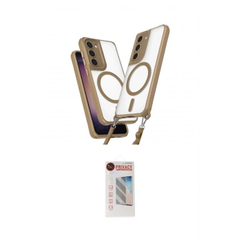 MARSİLYAN™- Galaxy S23 Plus Kılıf Atlas Doku Koleksiyonu - Siyah Hayalet Edge Cam Ekran Koruyucu