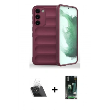 MARSİLYAN™- Galaxy S23 Plus Kılıf Atlas Koleksiyonu - Şeffaf 360 Full Body Arka Koruyucu + Kamera Lens Koruma Cam - SF