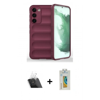 MARSİLYAN™- Galaxy S23 Plus Kılıf Atlas Koleksiyonu - Şeffaf Polymer Nano Ekran Koruyucu + Kamera Lens Koruma Cam - SF