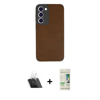 MARSİLYAN™- Galaxy S23 Plus Kılıf Doruk Asil Koleksiyonu - Siyah 20D Premium Cam Ekran Koruyucu + Kamera Lens Koruma Cam - SF