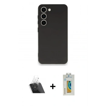 MARSİLYAN™- Galaxy S23 Plus Kılıf Kozmos Yansıma Özel Seri - Şeffaf Polymer Nano Ekran Koruyucu + Kamera Lens Koruma Cam - SF