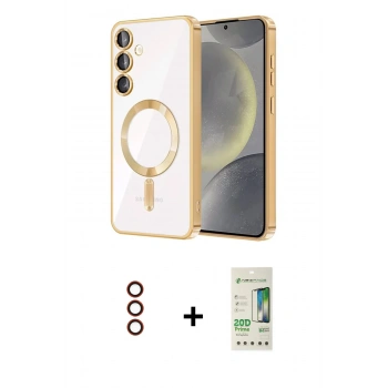 MARSİLYAN™- Galaxy S23 Plus Kılıf Nova Işık Özel Seri - Siyah 20D Premium Cam Ekran Koruyucu + Metal Kamera Lens - KI
