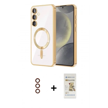 MARSİLYAN™- Galaxy S23 Plus Kılıf Nova Işık Özel Seri - Siyah Mat Seramik Nano Ekran Koruyucu + Metal Kamera Lens - KI