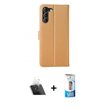 MARSİLYAN™- Galaxy S23 Plus Kılıf Siluet Işık Serisi - Siyah 5D Eko Cam Ekran Koruyucu + Kamera Lens Koruma Cam - SF