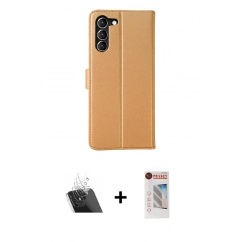 MARSİLYAN™- Galaxy S23 Plus Kılıf Siluet Işık Serisi - Siyah Hayalet Edge Cam Ekran Koruyucu + Kamera Lens Koruma Cam - SF