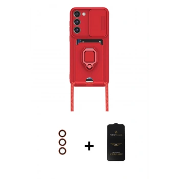 MARSİLYAN™- Galaxy S23 Plus Kılıf Vadi Form Prime - Siyah 6D Antistatik Mat Seramik Hayalet Nano Ekran Koruyucu + Metal Kamera Lens - KI