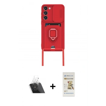 MARSİLYAN™- Galaxy S23 Plus Kılıf Vadi Form Prime - Siyah Mat Seramik Nano Ekran Koruyucu + Kamera Lens Koruma Cam - SF