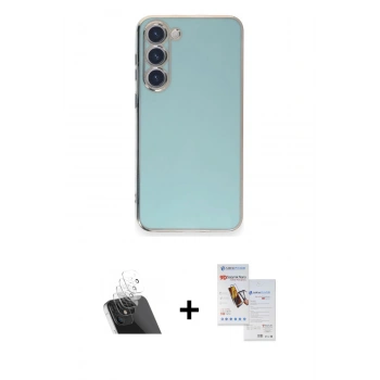 MARSİLYAN™- Galaxy S23 Plus Kılıf Yankı Serisi - Siyah Seramik Nano Ekran Koruyucu + Kamera Lens Koruma Cam - SF