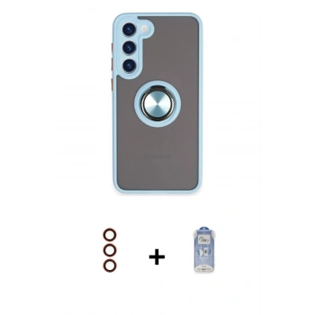 MARSİLYAN™- Galaxy S23 Plus Kılıf Yörünge Çizgi - Siyah Joko Magic 5D Cam + Metal Kamera Lens - KI