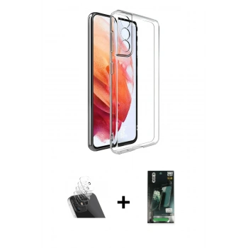 MARSİLYAN™- Galaxy S23 Plus Kılıf Zirve Doku - Şeffaf 360 Full Body Arka Koruyucu + Kamera Lens Koruma Cam - SF