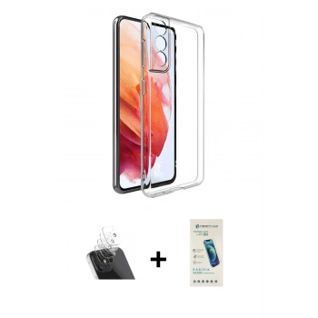 MARSİLYAN™- Galaxy S23 Plus Kılıf Zirve Doku - Şeffaf Pasifik Cam Ekran Koruyucu + Kamera Lens Koruma Cam - SF