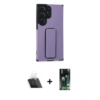 MARSİLYAN™- Galaxy S23 Ultra Kılıf Çekirdek Yansıma - Siyah 360 Mat Full Body Arka Koruyucu + Kamera Lens Koruma Cam - SF