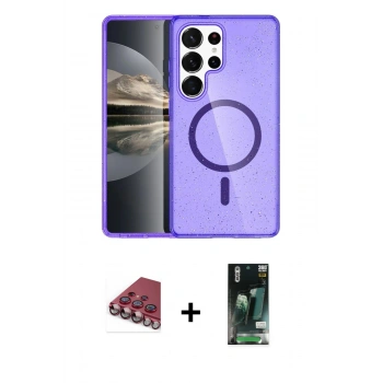 MARSİLYAN™- Galaxy S23 Ultra Kılıf Nova Asil Prime - Siyah 360 Mat Full Body Arka Koruyucu + Valdez Metal Kamera Lens - KI