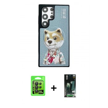 MARSİLYAN™- Galaxy S23 Ultra Kılıf Siluet Modern Özel Seri - Şeffaf 360 Full Body Arka Koruyucu + Raze Metal Kamera Lens - SH
