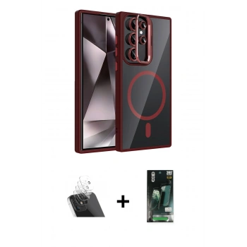 MARSİLYAN™- Galaxy S23 Ultra Kılıf Yadigar Asil Koleksiyonu - Siyah 360 Mat Full Body Arka Koruyucu + Kamera Lens Koruma Cam - SF