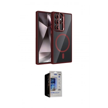 MARSİLYAN™- Galaxy S23 Ultra Kılıf Yadigar Asil Koleksiyonu - Siyah Durable Full Glue Curved Hayalet Cam