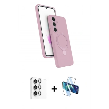 MARSİLYAN™- Galaxy S24 FE Kılıf İz Işık Koleksiyonu - Siyah 3D Antistatik Seramik Nano Ekran Koruyucu + Raze Metal Kamera Lens - GI