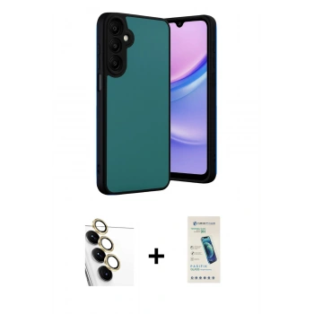 MARSİLYAN™- Galaxy S24 FE Kılıf Kıvılcım Işık Serisi - Şeffaf Pasifik Cam Ekran Koruyucu + Raze Metal Kamera Lens - SI
