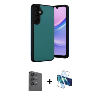 MARSİLYAN™- Galaxy S24 FE Kılıf Kıvılcım Işık Serisi - Siyah 3D Antistatik Seramik Nano Ekran Koruyucu + Raze Metal Kamera Lens - SH