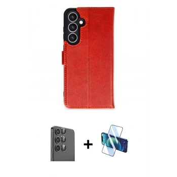 MARSİLYAN™- Galaxy S24 FE Kılıf Siluet Işık Serisi - Siyah 3D Antistatik Cam Ekran Koruyucu + Raze Metal Kamera Lens - SH