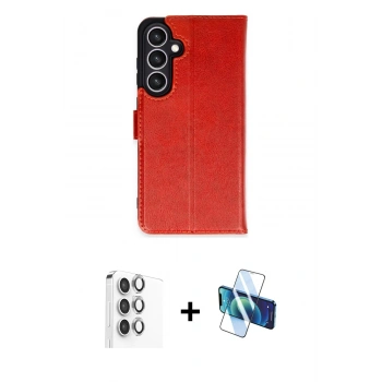 MARSİLYAN™- Galaxy S24 FE Kılıf Siluet Işık Serisi - Siyah 3D Antistatik Seramik Nano Ekran Koruyucu + Raze Metal Kamera Lens - GI
