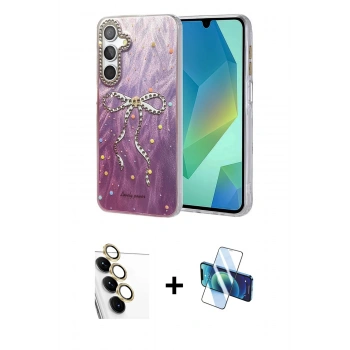 MARSİLYAN™- Galaxy S24 FE Kılıf Zirve Modern Prime - Siyah 3D Antistatik Seramik Nano Ekran Koruyucu + Raze Metal Kamera Lens - SI