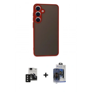 MARSİLYAN™- Galaxy S24 Kılıf Ahenk Çizgi Serisi - Siyah Vanessa Magic Cam + PVD Metal Kamera Lens - SH