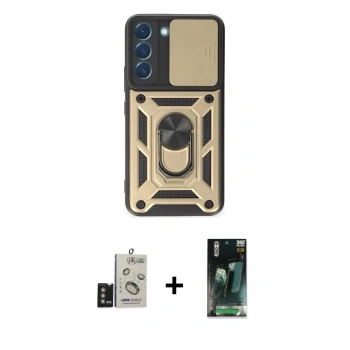 MARSİLYAN™- Galaxy S24 Kılıf Ahenk Klasik - Şeffaf 360 Full Body Arka Koruyucu + Bilvis Titan Kamera Lens - DNMR