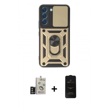 MARSİLYAN™- Galaxy S24 Kılıf Ahenk Klasik - Siyah 6D Antistatik Mat Seramik Hayalet Nano Ekran Koruyucu + Bilvis Titan Kamera Lens - GD