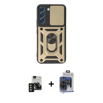 MARSİLYAN™- Galaxy S24 Kılıf Ahenk Klasik - Siyah Vanessa Magic Cam + PVD Metal Kamera Lens - GD