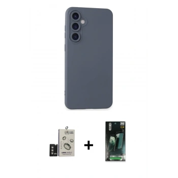 MARSİLYAN™- Galaxy S24 Kılıf Ahenk Serisi - Siyah 360 Mat Full Body Arka Koruyucu + Bilvis Titan Kamera Lens - DNMR
