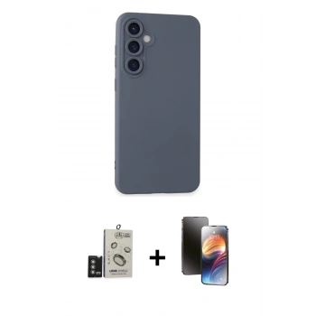 MARSİLYAN™- Galaxy S24 Kılıf Ahenk Serisi - Siyah 3D Antistatik Mat Seramik Nano Ekran Koruyucu + Bilvis Titan Kamera Lens - DNMR