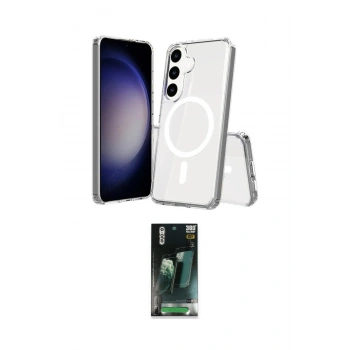 MARSİLYAN™- Galaxy S24 Kılıf Ahenk Yansıma Prime - Şeffaf 360 Full Body Arka Koruyucu