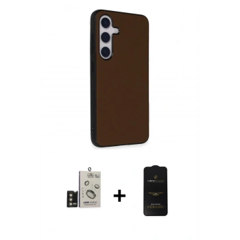 MARSİLYAN™- Galaxy S24 Kılıf Akış Asil Koleksiyonu - Siyah 6D Antistatik Mat Seramik Hayalet Nano Ekran Koruyucu + Bilvis Titan Kamera Lens - GD