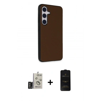 MARSİLYAN™- Galaxy S24 Kılıf Akış Asil Koleksiyonu - Siyah 6D Antistatik Mat Seramik Hayalet Nano Ekran Koruyucu + Bilvis Titan Kamera Lens - DNMR