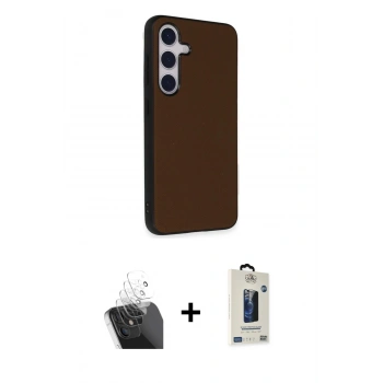 MARSİLYAN™- Galaxy S24 Kılıf Akış Asil Koleksiyonu - Siyah Bilvis Hayalet Cam Ekran Koruyucu + Kamera Lens Koruma Cam - SF