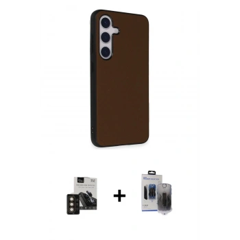 MARSİLYAN™- Galaxy S24 Kılıf Akış Asil Koleksiyonu - Siyah Vanessa Magic Hayalet Cam + PVD Metal Kamera Lens - GD