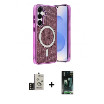 MARSİLYAN™- Galaxy S24 Kılıf Eksen Çizgi - Şeffaf 360 Full Body Arka Koruyucu + Bilvis Titan Kamera Lens - GD