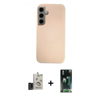MARSİLYAN™- Galaxy S24 Kılıf Eksen Prime - Şeffaf 360 Full Body Arka Koruyucu + Bilvis Titan Kamera Lens - SH