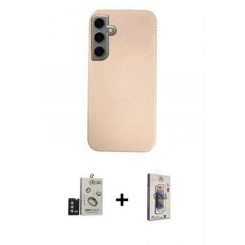 MARSİLYAN™- Galaxy S24 Kılıf Eksen Prime - Siyah Bilvis 3D Cam Ekran Koruyucu + Bilvis Titan Kamera Lens - DNMR