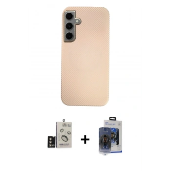 MARSİLYAN™- Galaxy S24 Kılıf Eksen Prime - Siyah Vanessa Magic Cam + Bilvis Titan Kamera Lens - GD